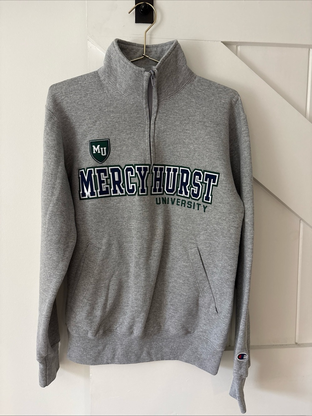 Champion Eco Fleece Mercyhurst University Quarter Zip Mock Neck Sweatshirt Small